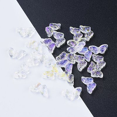 Electroplate Transparent Glass Beads LS-EGLA-L027-E-A01-1
