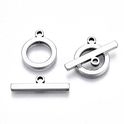 Non-Tarnish 201 Stainless Steel Toggle Clasps STAS-Q241-008P-NF-1