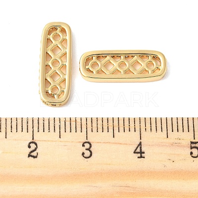Brass Micro Pave Clear Cubic Zirconia Spacer Bars KK-U064-20B-G-1