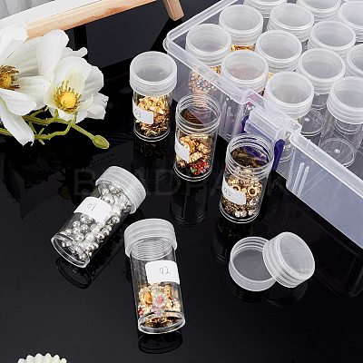 24pcs Column PP Plastic Stroage Bottles CON-WH0080-29-1