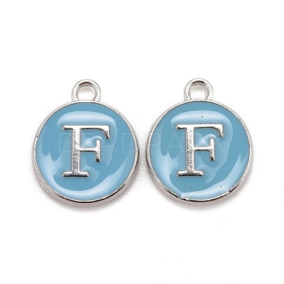 Platinum Plated Alloy Enamel Charms ENAM-S118-04F-P-1