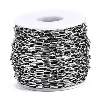 Tarnish Resistant 304 Stainless Steel Rectangle Link Chains CHS-T003-26A-P-1