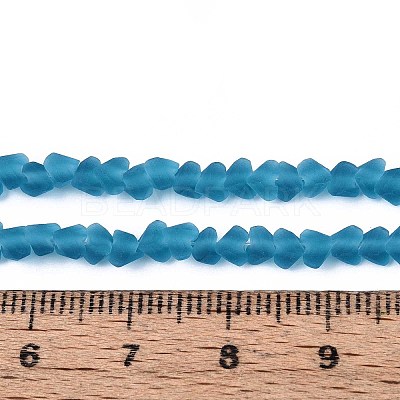 Frosted Transparent Glass Beads Strands GLAA-N016-4mm-28-1