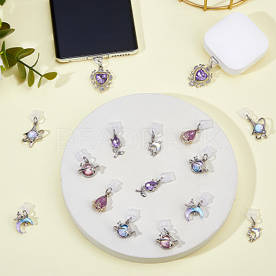 16Pcs 8 Styles PVC Mobile Dustproof Plugs HJEW-HS00083-1