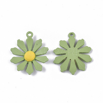 Spray Painted Alloy Pendants X-PALLOY-N0147-05A-1