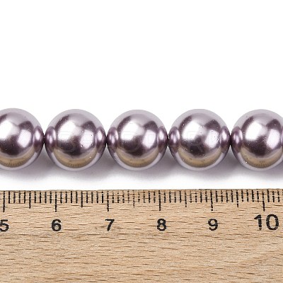 Electroplated Shell Pearl Beads Strands BSHE-G041-12mm-02-1