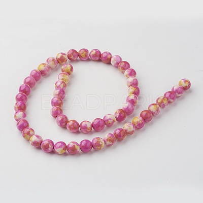 Natural Ocean White Jade Bead Strands G-G916-8mm-03-1