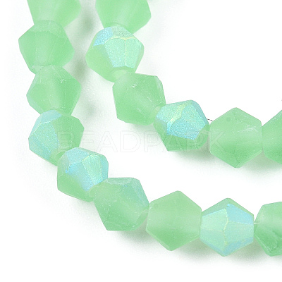 Imitate Austrian Crystal Bicone Frosted Glass Beads Strands GLAA-F029-TM4mm-A24-1