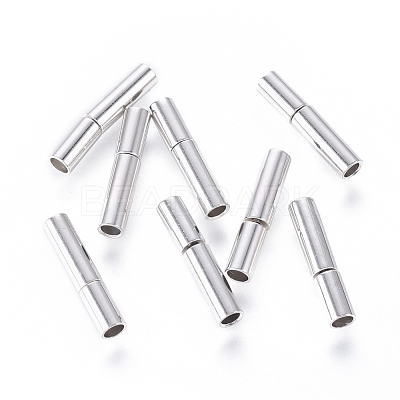 Platinum Plated Brass Bayonet Clasps X-KK646-3-1