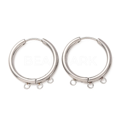 304 Stainless Steel Huggie Hoop Earring Findings STAS-D183-03D-P-1