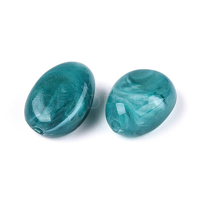 Oval Imitation Gemstone Acrylic Beads X-OACR-R052-09-1
