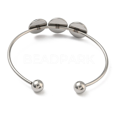 304 Stainless Steel Open Cuff Bangle Makings STAS-K320-01C-P-1