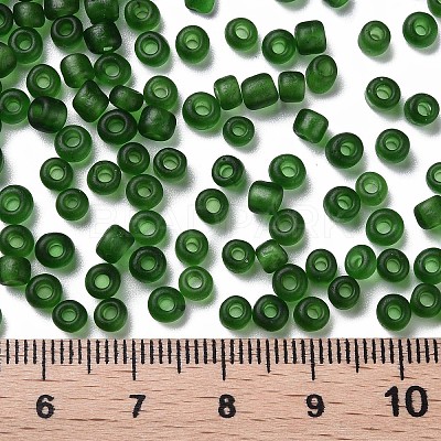 6/0 Frosted Round Glass Seed Beads X-SEED-A008-4mm-M7-1