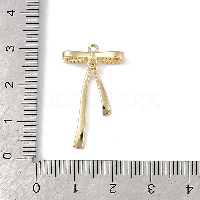 Brass Micro Pave Clear Cubic Zirconia Pendants KK-Z065-02G-1