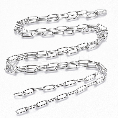 Non-Tarnish 304 Stainless Steel Paperclip Chains X-CHS-S006-JN957-1-A-1