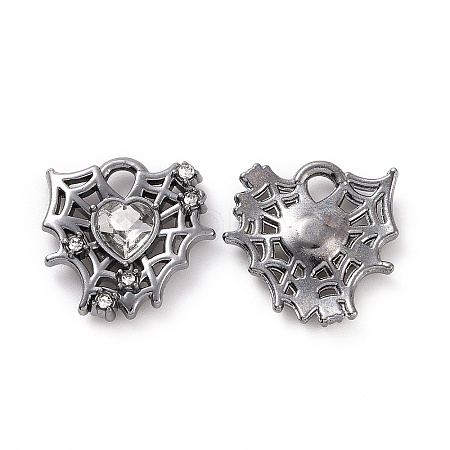 Rack Plating Alloy Glass Pendants FIND-I037-37A-1