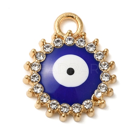 Alloy Enamel Rhinestone Glass Pendants X1-ENAM-U003-02G-07-1