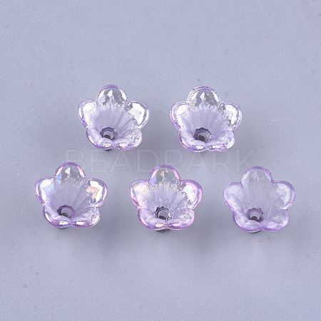 Transparent Acrylic Bead Caps TACR-T007-04E-1