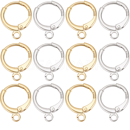 SUNNYCLUE 20 Pairs 2 Colors Brass Leverback Earring Findings KK-SC0005-64-1