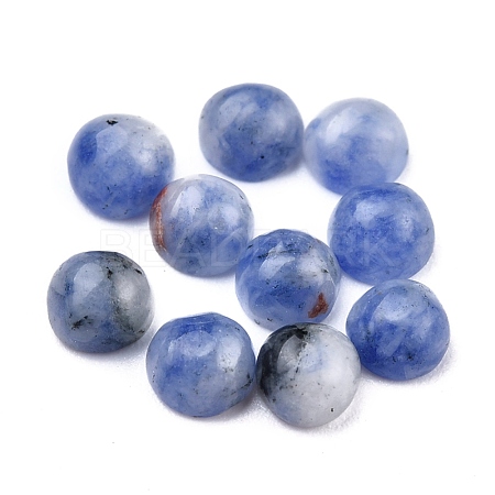 Natural Blue Spot Jasper Cabochons G-P393-R64-4MM-1