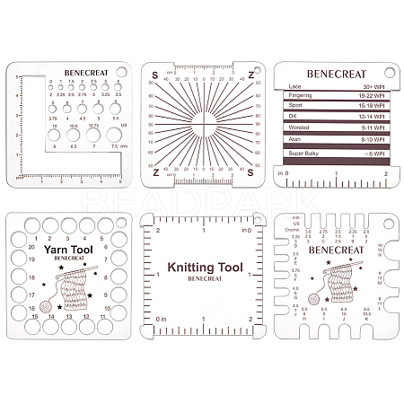 BENECREAT 1 Set Acrylic Knitting Rulers DIY-BC0012-73-1