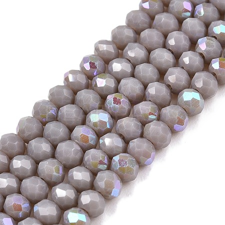 Electroplate Opaque Solid Color Glass Beads Strands EGLA-A044-P3mm-L10-1
