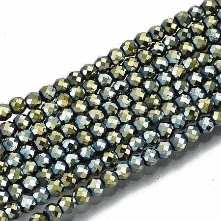 Electroplate Non-magnetic Synthetic Hematite Beads Strands G-T114-59-03-1