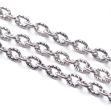 Lead Free & Nickel Free Iron Textured Cable Chains CHT104Y-NF-1