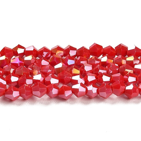 Opaque Solid Color Electroplate Glass Beads Strands EGLA-A039-P4mm-B02-1