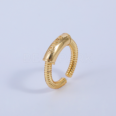 Spiral Pattern Brass Cuff Rings IL9940-1