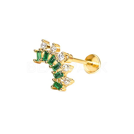 316L Surgical Stainless Steel Pave Green Cubic Zirconia Cartilage Earrings FS-WGC0A44-01-1