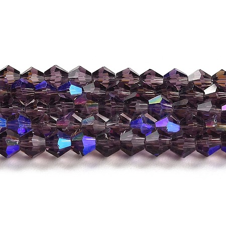 Transparent Electroplate Glass Beads Strands GLAA-F029-2mm-D04-1