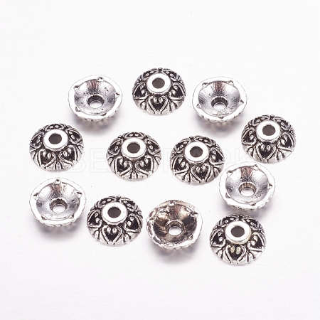 Tibetan Style Alloy Bead Caps X-LFH10353Y-NF-1