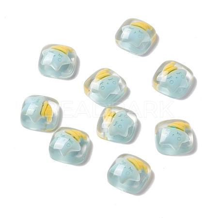 Transparent Resin Cabochons RESI-G034-A02-1