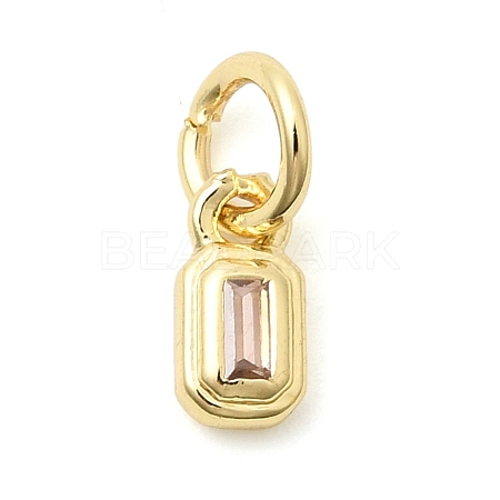 Brass Cubic Zirconia Charms KK-G554-02D-03-1