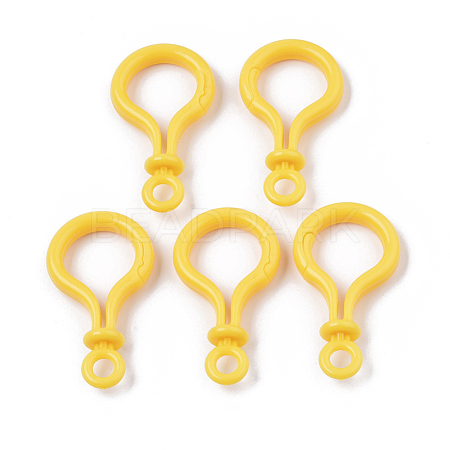 Opaque Solid Color Bulb Shaped Plastic Push Gate Snap Keychain Clasp Findings KY-T021-01K-1