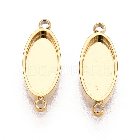 304 Stainless Steel Connector Cabochon Settings STAS-N115-34G-1