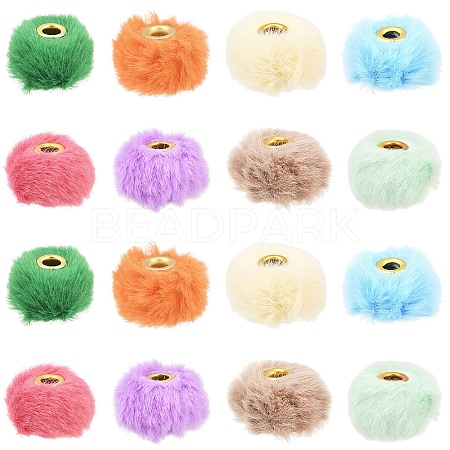 30Pcs 10 Colors Imitation Rabbit Hair European Beads FIND-YW0010-16-1