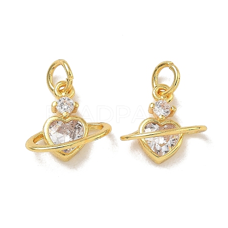 Brass Pave Clear Cubic Zirconia Charms CU-CBA6E4E-19G-D-1