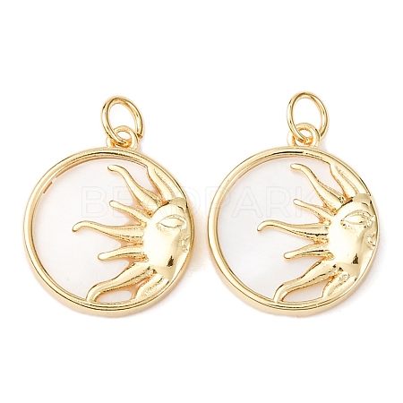 Natural Shell Pendants KK-L188-38G-1-1