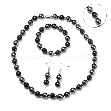 Necklaces & Stretch Bracelets & Dangle Earrings Jewelry Sets SJEW-I198-04P-1