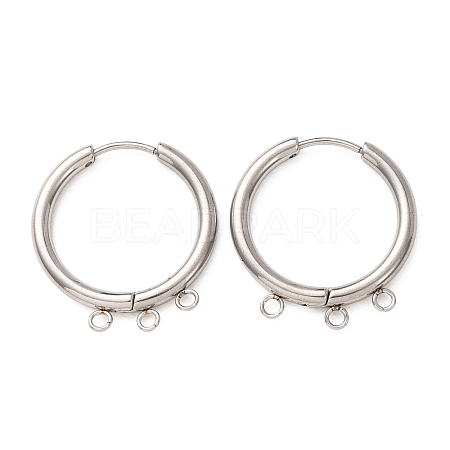 304 Stainless Steel Huggie Hoop Earring Findings STAS-D183-03D-P-1
