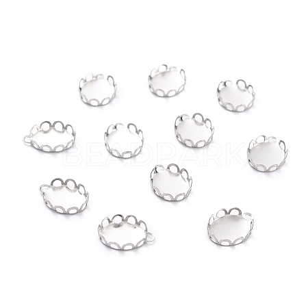 Non-Tarnish 304 Stainless Steel Charms Cabochon Settings STAS-Y001-11P-1