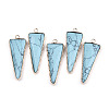 Synthetic Turquoise Pointed Pendants G-N326-56E-1