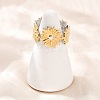 304 Stainless Steel Double Color Cuff Rings RJEW-S635-01GP-09-2