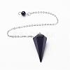 Natural Dyed & Heated Black Agate Hexagonal Pointed Dowsing Pendulums G-D847-02-2