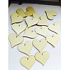 Unfinished Wood Heart Shape Discs Slices Pendants WOCR-PW0001-016B-5