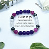 Round Natural  Amethyst& Synthetic Non-magnetic Hematite & Glass Beads Stretch Bracelets for Girl Women FS-WGE0C43-03-1