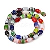 Handmade Millefiori Glass Oval Bead Strands LK-Z001-01B-2