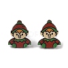 Christmas Theme Wood Stud Earrings EJEW-U016-06P-04-2